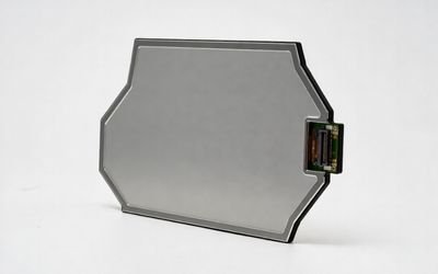 Custom-shaped LCD module with irregular polygon design for unique embedded applications.