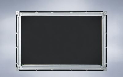 18.5-inch high-brightness industrial LCD module with metal housing and mounting points, screen off.