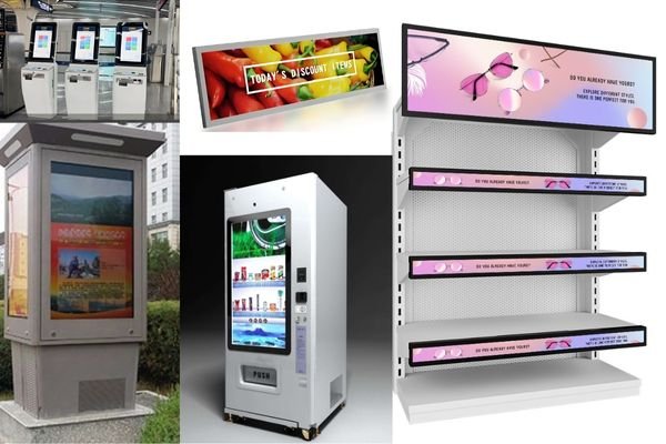 smart terminal and vending machine LCD modules including bar displays, retail shelf screens and outdoor kiosk displays