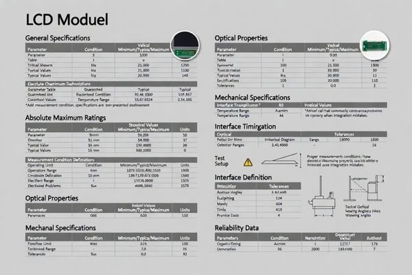 Custom LCD module datasheet structure and critical parameter definition