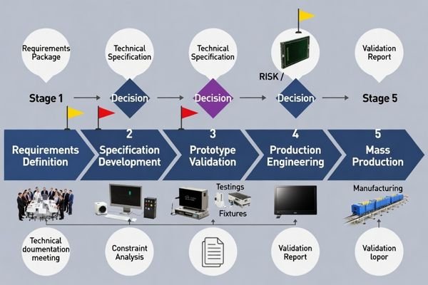 Custom LCD module project workflow stages and validation checkpoints
