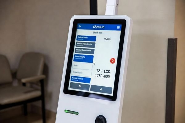 clinic self check in kiosk lcd module in community health center in canada