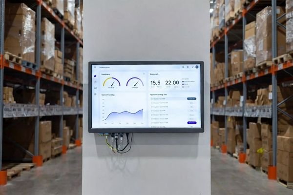 wall mounted warehouse environment lcd module showing temperature and humidity in germany