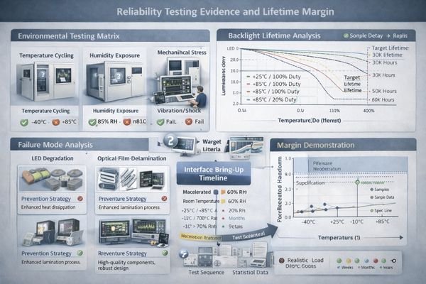 Reliability evidence summary showing environmental stress coverage and long-run stability intent