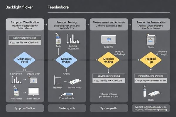 Systematic backlight flicker troubleshooting workflow and decision methodology