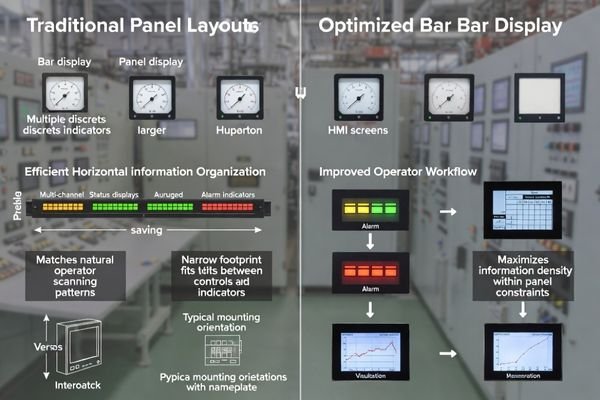 Bar displays for control panels: space and workflow benefits