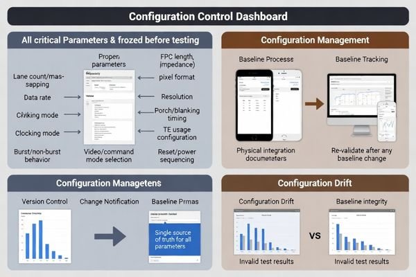 Interface parameter documentation and control methodology ensuring consistent DSI validation baseline and configuration management