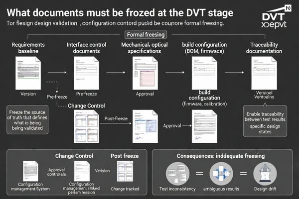 Critical document freeze requirements for DVT stage design validation and configuration control