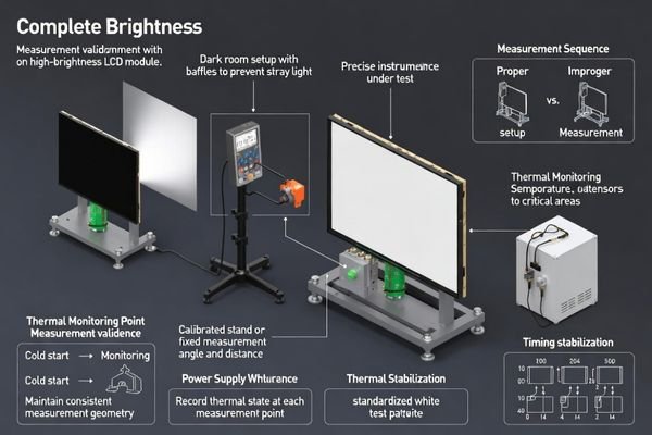 Comprehensive brightness and uniformity validation methodology for high-brightness LCD display modules