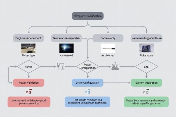 Backlight flicker troubleshooting methodology and diagnostic workflow for LCD modules