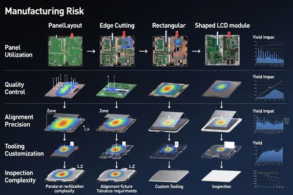 Risk comparison between standard rectangular and shaped LCD module manufacturing