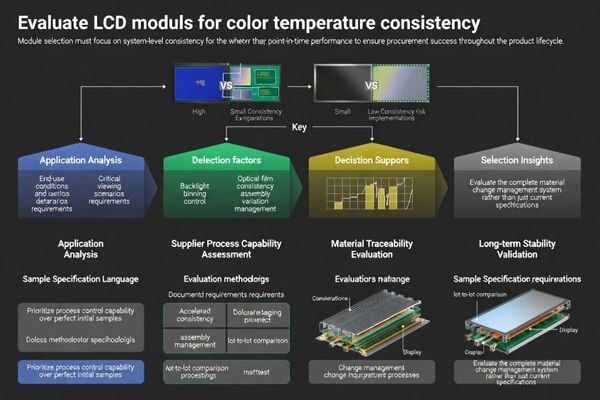 Module selection for procurement-critical white-point consistency