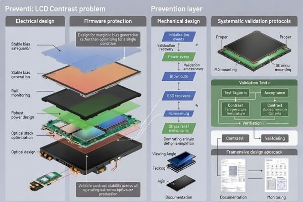 Comprehensive prevention framework for LCD contrast stability through systematic design and validation