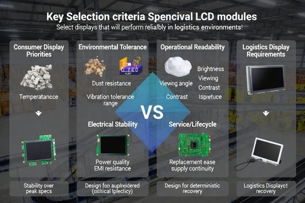 LCD module selection framework for logistics sorting equipment ensuring reliable operation under industrial conditions