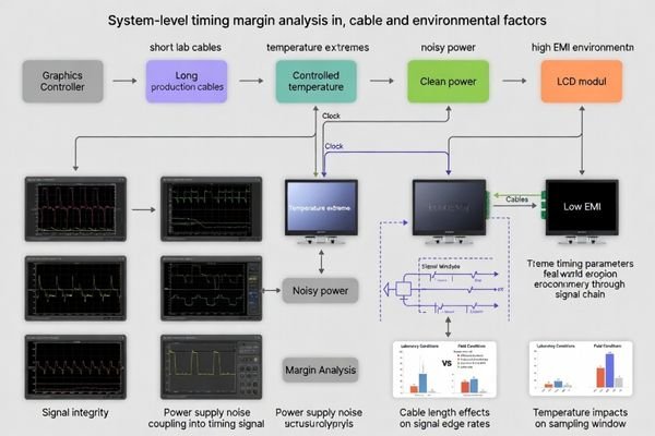 Timing and signal integrity interaction in complete LCD module signal chain
