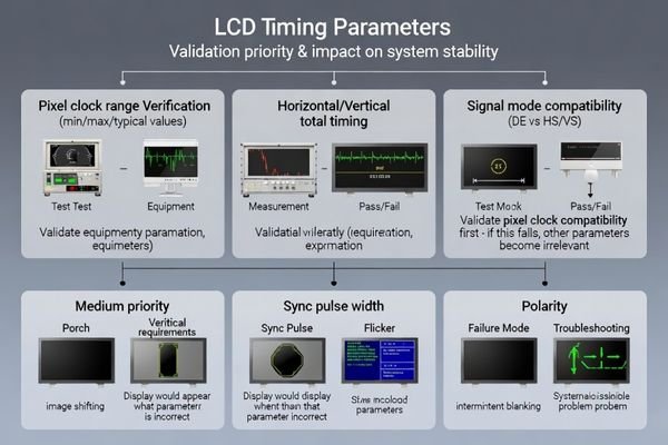 Critical timing parameters and common failure modes during LCD module bring-up