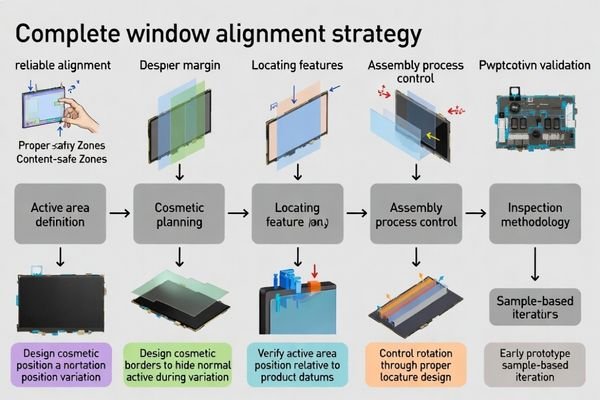 Tolerance stack-up analysis for window alignment showing cumulative effects of manufacturing and assembly variation
