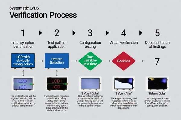 LVDS mapping verification workflow and diagnostic pattern methodology