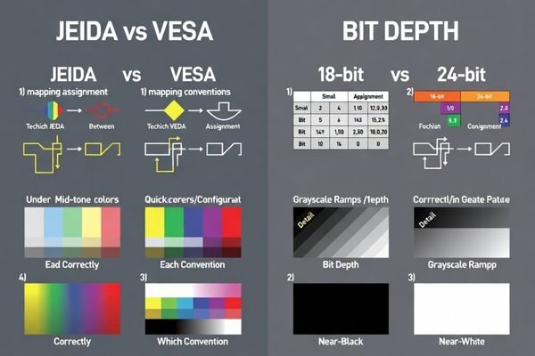 JEIDA vs VESA and bit depth verification methodology for LVDS interfaces