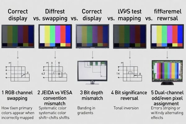 Common LVDS mapping errors and their characteristic visual symptoms