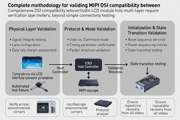 MIPI DSI compatibility validation methodology for LCD modules ensuring systematic interface verification and integration reliability