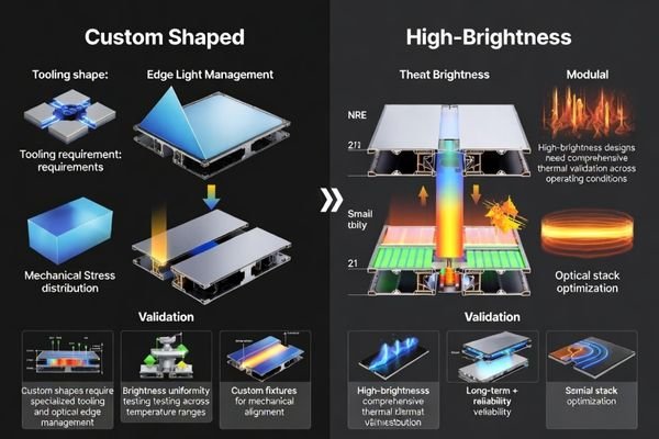 Specialized NRE requirements for custom-shaped and high-brightness LCD module development