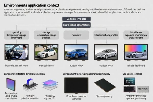 Application context and environmental specification framework for custom LCD modules