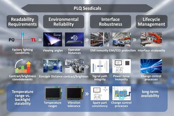 PLC terminal LCD module selection framework: readability, reliability, lifecycle