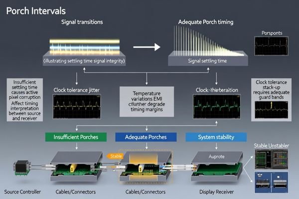 Timing guard band functions and stability benefits provided by porch intervals