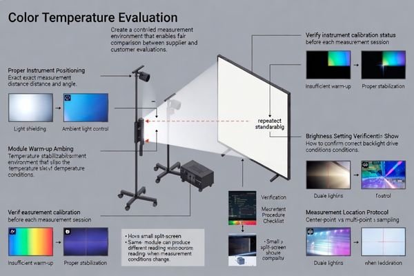 Critical measurement conditions affecting color temperature evaluation consistency