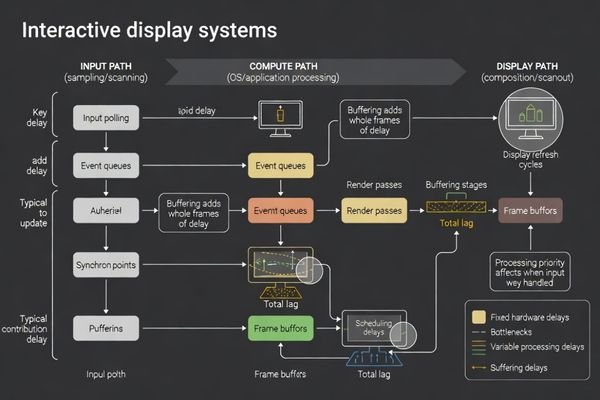 Signal chain analysis framework identifying input lag sources across complete interactive display systems