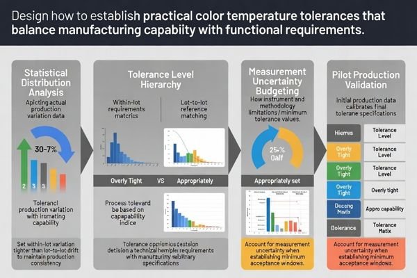 Fair, manufacturable tolerance setting for CCT and chromaticity