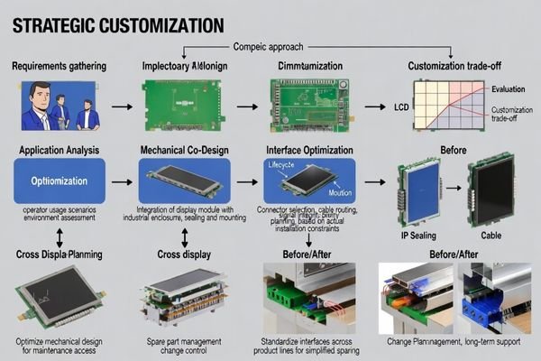 Custom LCD module approach for PLC terminal integration