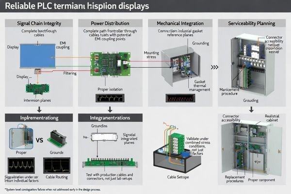 PLC terminal integration validation: signal, power, mechanical, serviceability