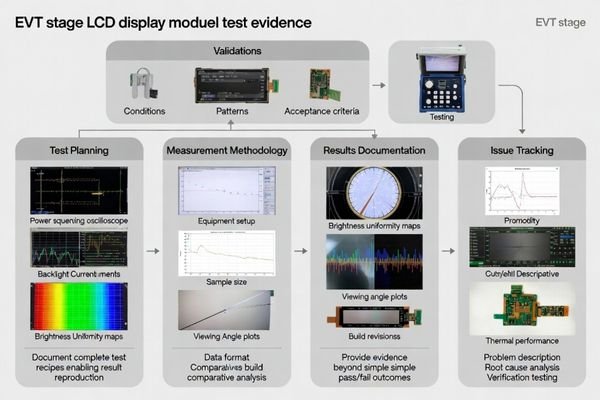 Comprehensive validation reporting framework for EVT stage LCD display module test evidence