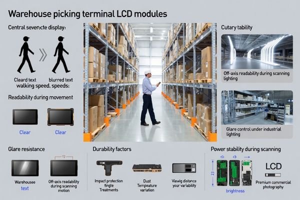 LCD display module selection criteria for warehouse picking terminal applications and environments