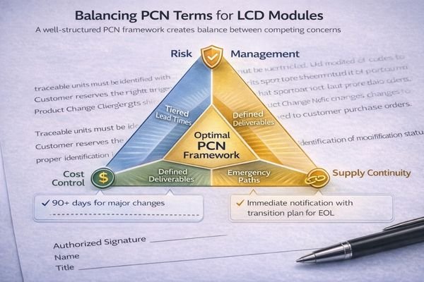 A diagram showing the balance between risk, cost, and supply continuity in contracts