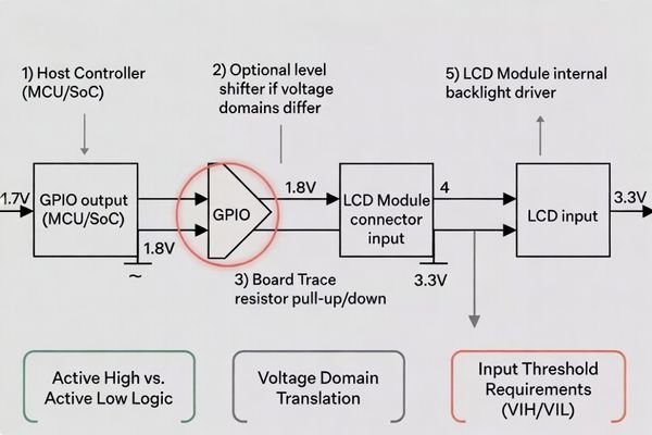 A diagram illustrating the BL_EN signal path from host to LCD module backlight driver
