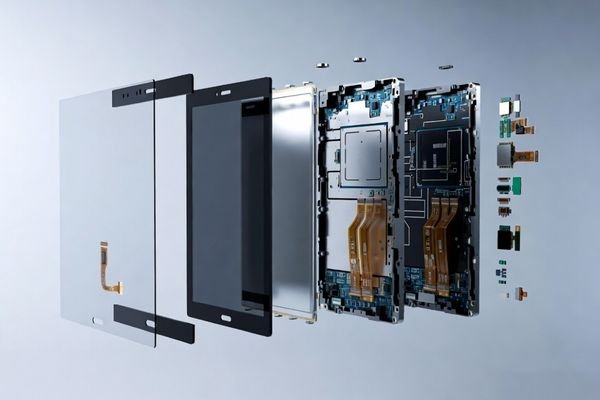 Custom LCD module engineering visual showing display module structure and integration details