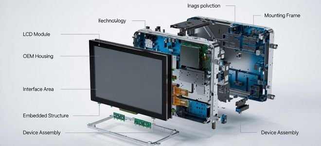 Custom LCD module integrated with OEM device structure for display engineering