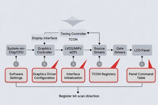 Block diagram of a typical display signal chain from SoC to LCD panel