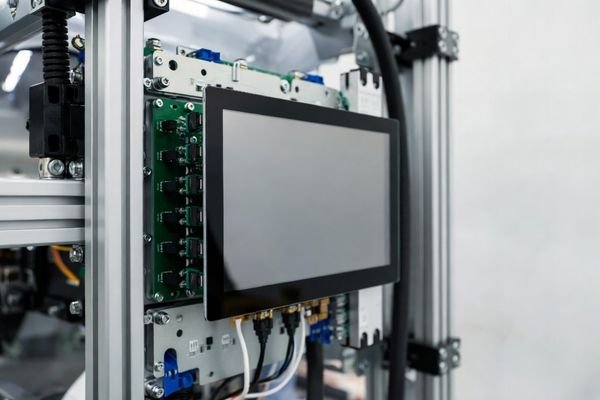 Embedded OEM equipment with integrated custom LCD display in a real application environment