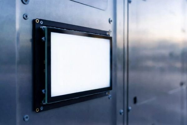 High brightness display customization image showing an industrial LCD module optimized for outdoor readability