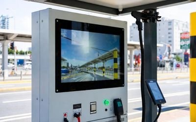 High-brightness LCD display used in outdoor industrial equipment under sunlight