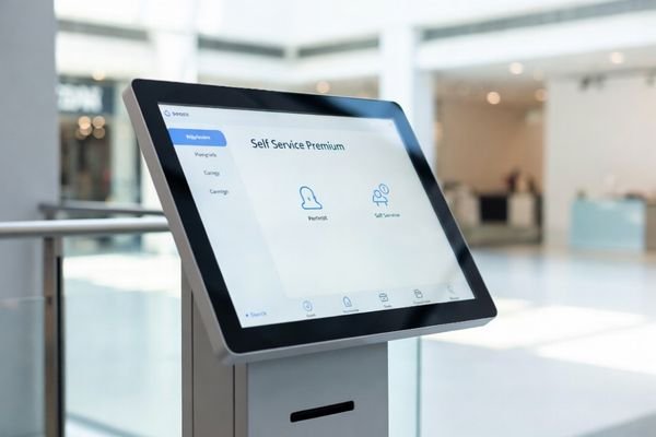 High brightness LCD display integrated into public self-service equipment terminals