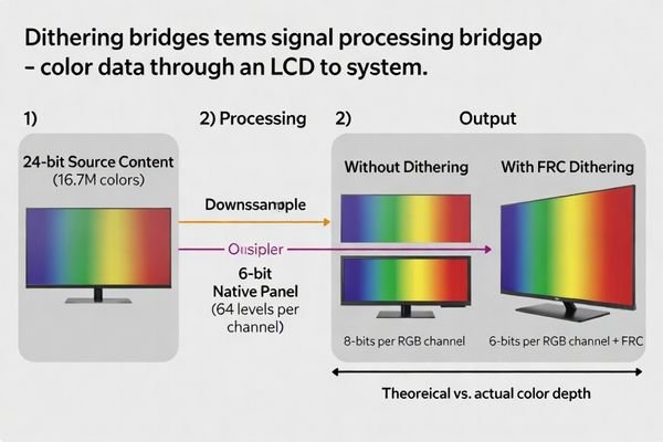 A diagram showing a 24-bit color signal being processed for a 6-bit + FRC panel