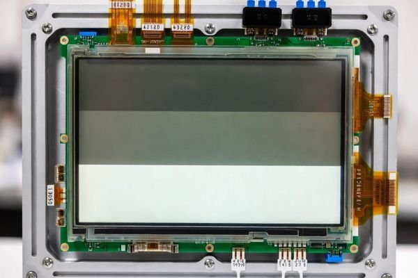 Color banding visible on a smooth gradient displayed on an industrial LCD display module