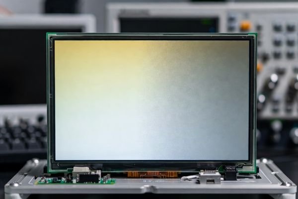 LCD display module showing smooth gradients with subtle dithering artifacts during display quality evaluation