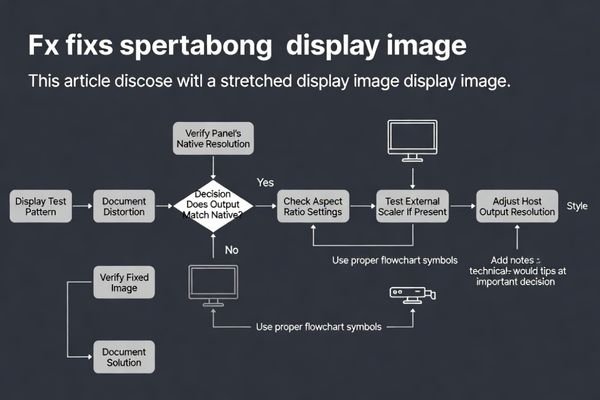 A flowchart diagram illustrating the workflow for fixing a stretched display