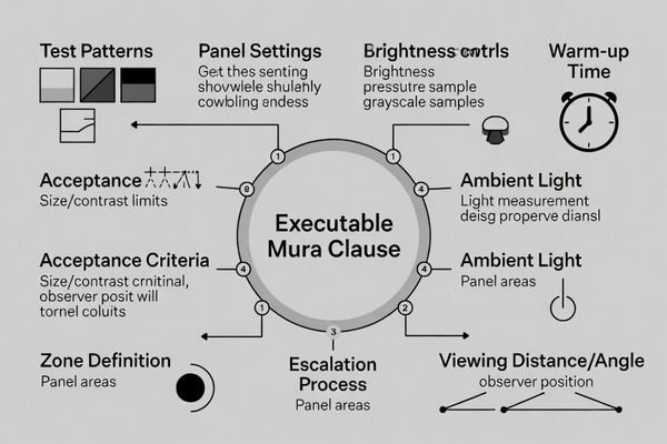 An infographic showing the key components of an executable mura clause